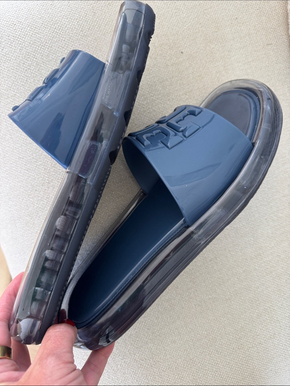 Tory Burch Deep Bubble Jelly Slide Sandals blue woman’s size 9 shoes waterproof - Picture 5 of 10